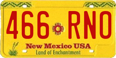 NM license plate 466RNO