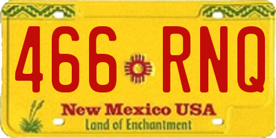NM license plate 466RNQ
