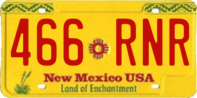 NM license plate 466RNR