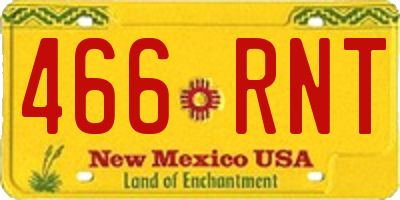 NM license plate 466RNT