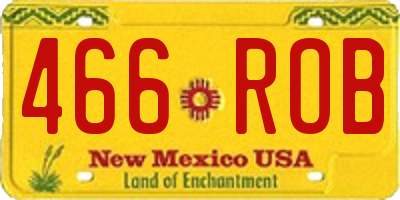 NM license plate 466ROB