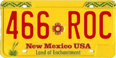 NM license plate 466ROC