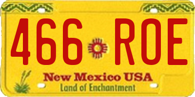 NM license plate 466ROE