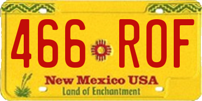 NM license plate 466ROF