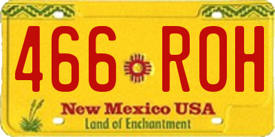 NM license plate 466ROH
