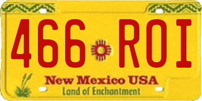 NM license plate 466ROI