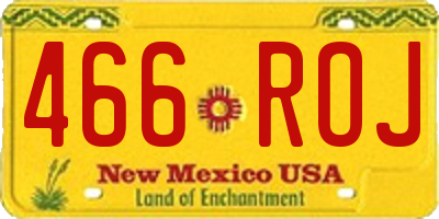 NM license plate 466ROJ