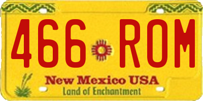 NM license plate 466ROM