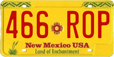 NM license plate 466ROP