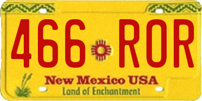 NM license plate 466ROR
