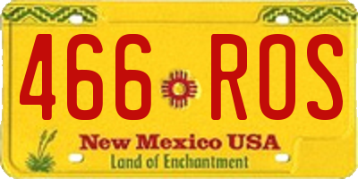 NM license plate 466ROS