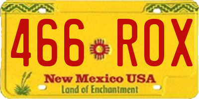 NM license plate 466ROX