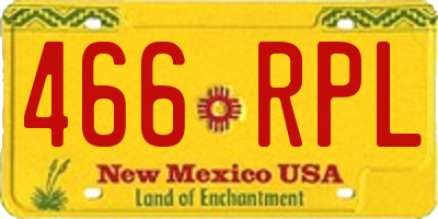 NM license plate 466RPL