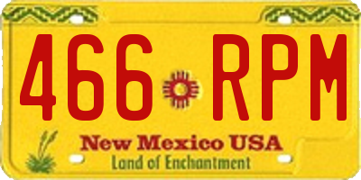 NM license plate 466RPM