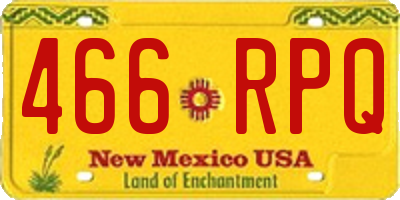 NM license plate 466RPQ