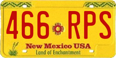 NM license plate 466RPS