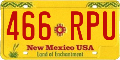 NM license plate 466RPU