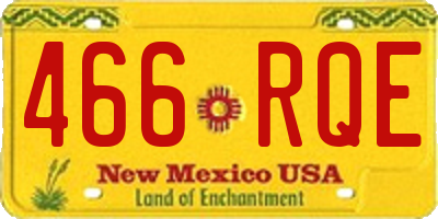 NM license plate 466RQE