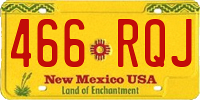 NM license plate 466RQJ