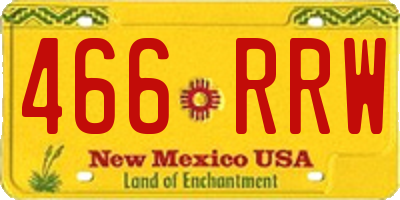 NM license plate 466RRW