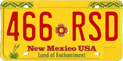 NM license plate 466RSD