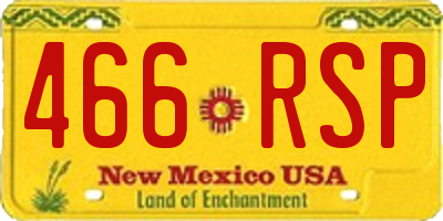 NM license plate 466RSP