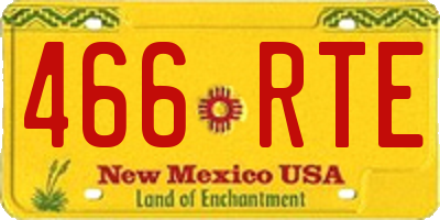 NM license plate 466RTE