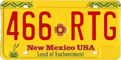 NM license plate 466RTG