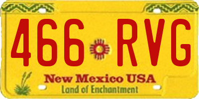 NM license plate 466RVG