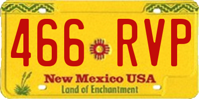 NM license plate 466RVP