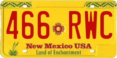 NM license plate 466RWC