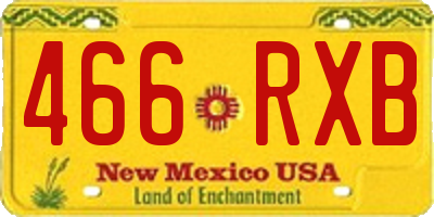 NM license plate 466RXB