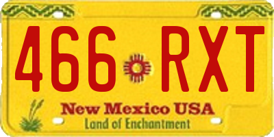 NM license plate 466RXT