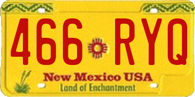 NM license plate 466RYQ