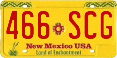 NM license plate 466SCG