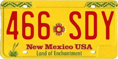 NM license plate 466SDY