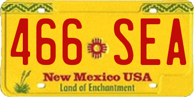NM license plate 466SEA