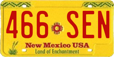NM license plate 466SEN