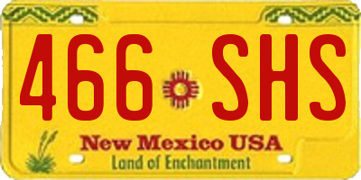 NM license plate 466SHS