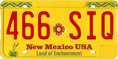 NM license plate 466SIQ