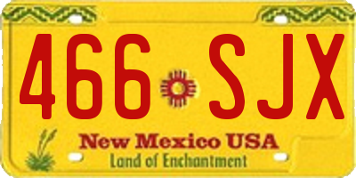 NM license plate 466SJX
