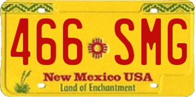 NM license plate 466SMG