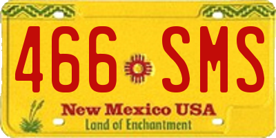NM license plate 466SMS