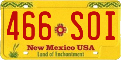 NM license plate 466SOI
