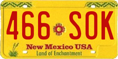 NM license plate 466SOK