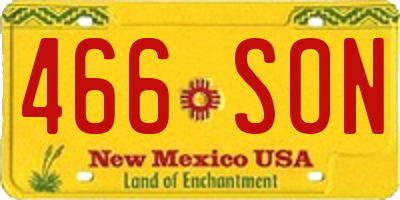 NM license plate 466SON