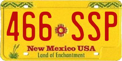 NM license plate 466SSP