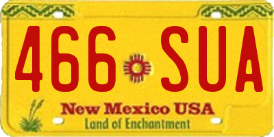 NM license plate 466SUA
