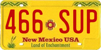 NM license plate 466SUP
