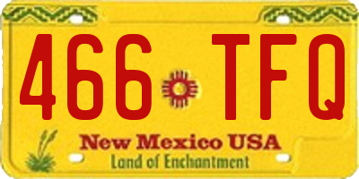 NM license plate 466TFQ